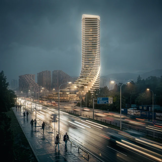 Zaha Hadid Tower, Tbilisi: architectural visualization